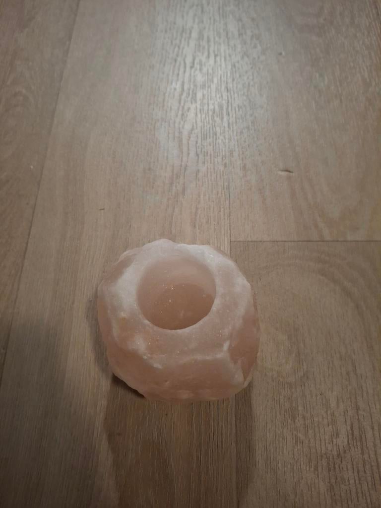Himalaya Zoutsteen Kaarsenhouder, Overige materialen, Nieuw, Ophalen of Verzenden, Crème