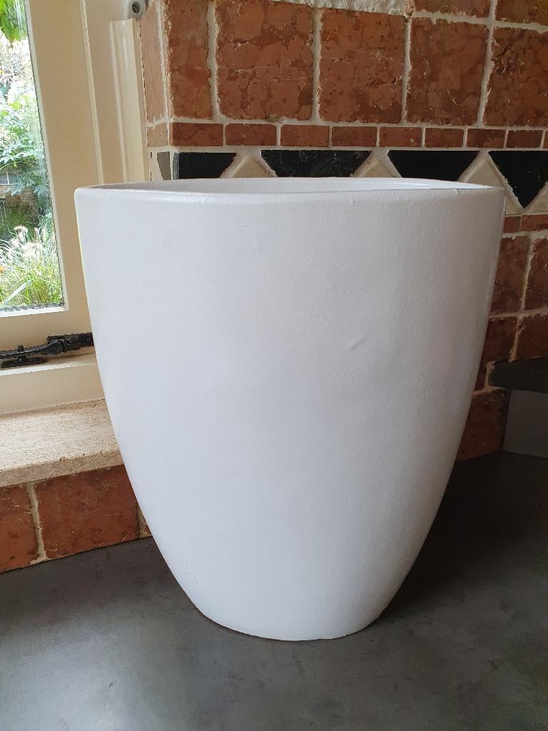 Wit Ovaal bloempot, Ophalen, Overige vormen, Aardewerk, Binnen
