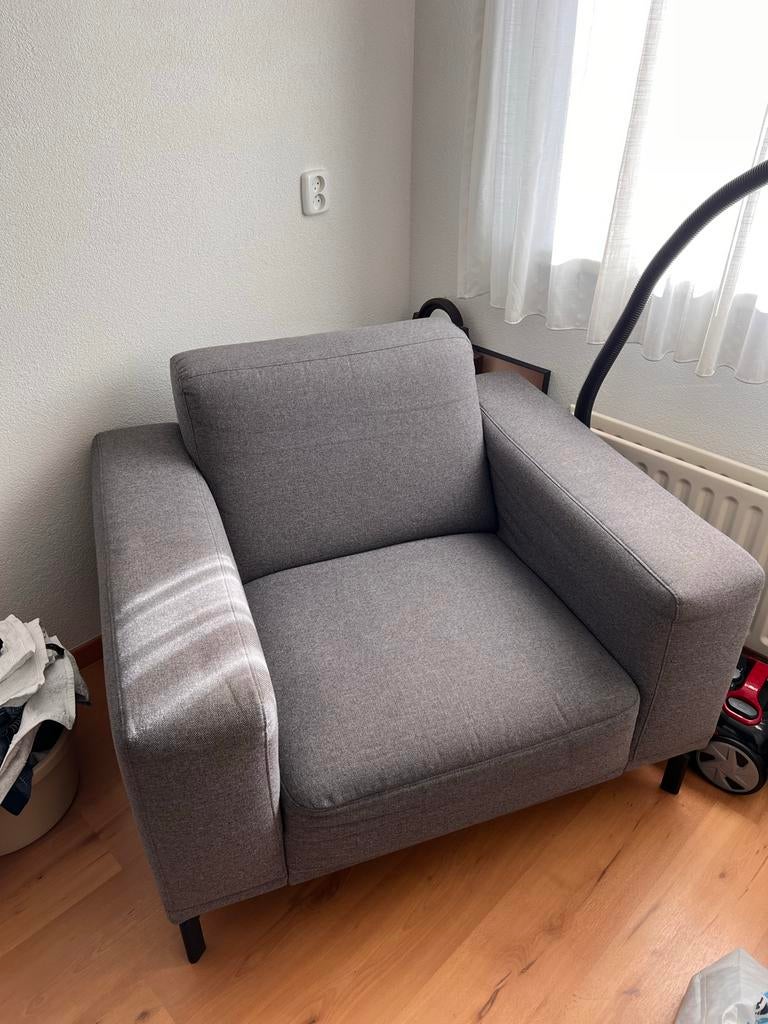Montel fauteuil - stof grijs/antraciet - nette staat, Ophalen, Gebruikt, Stof, 75 tot 100 cm