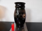 Art Deco grote Doyen Vaas Incrusta, zwart opaline glas, Ophalen of Verzenden