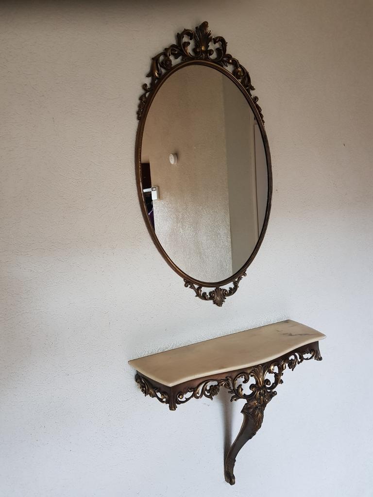 Spiegel en wandplateau, Ophalen, Ovaal, Minder dan 50 cm, Minder dan 100 cm