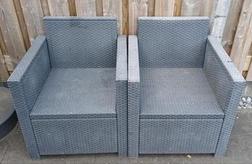Twee Allibert tuinstoelen, Ophalen, Gebruikt, Kunststof