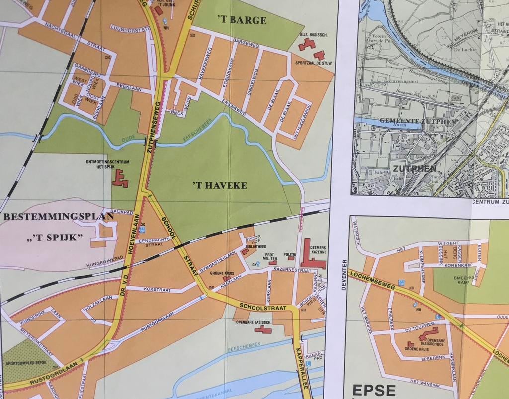 Plattegrond - GORSSEL, ALMEN, EEFDE, EPSE, HARFSEN - ca 1985, Ophalen of Verzenden, Zo goed als nieuw, 1800 tot 2000, Nederland