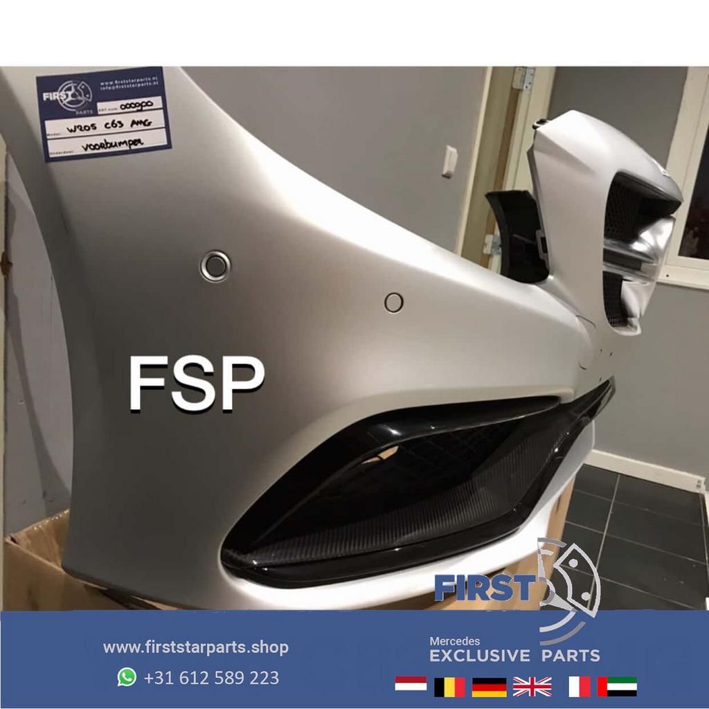 W205 C63 S AMG VOORBUMPER CARBON PAKKET Mercedes C Klasse 20, Gebruikt, -, Voor, Ophalen of Verzenden
