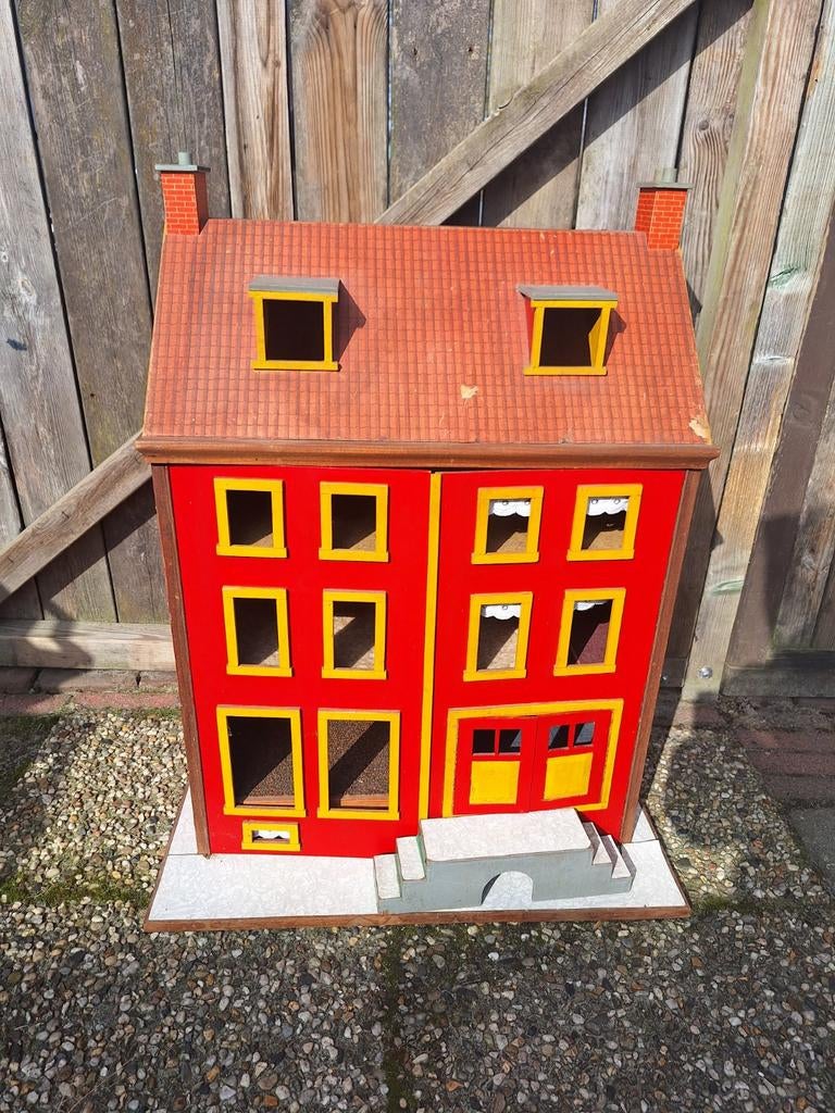 Groot vintage Poppenhuis, Kinderen en Baby's, Speelgoed | Poppenhuizen, Ophalen, Gebruikt, Poppenhuis
