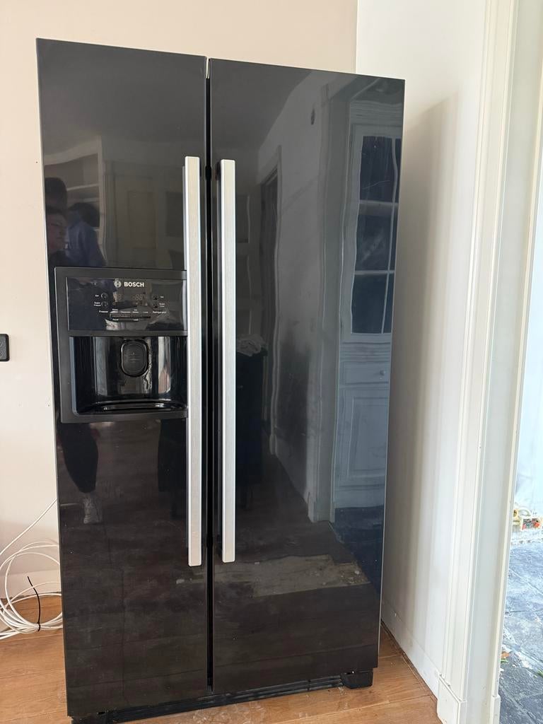 Amerikaanse Koelvriescombinatie Piano-black No-Frost, Witgoed en Apparatuur, Koelkasten en IJskasten, Ophalen, Gebruikt, 200 liter of meer