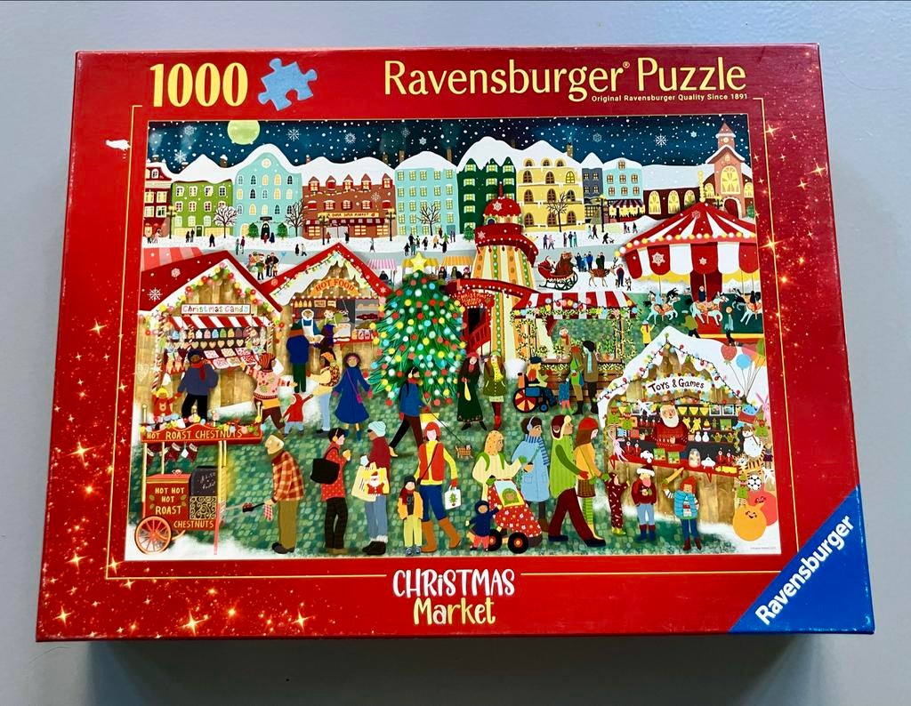 Ravensburger Kerstmarkt Puzzel 1000 Stukjes, Hobby en Vrije tijd, Verzenden, 500 t/m 1500 stukjes, Zo goed als nieuw, Legpuzzel