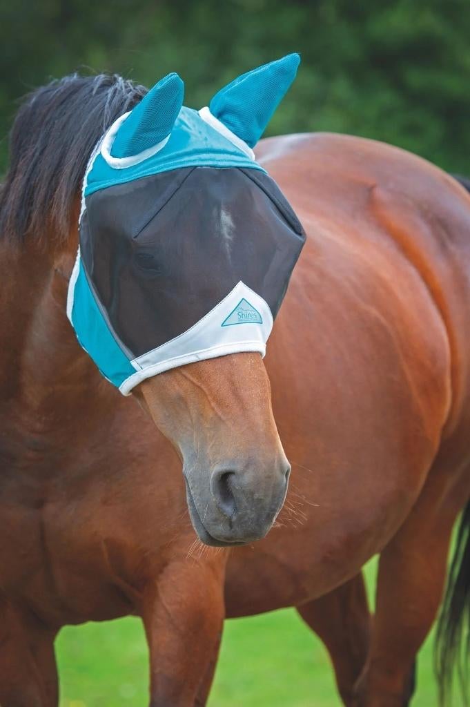 Shires Flyguard Pro Fine Mesh Vliegenmasker met oren, Dieren en Toebehoren, Ophalen of Verzenden, Nieuw, Overige soorten