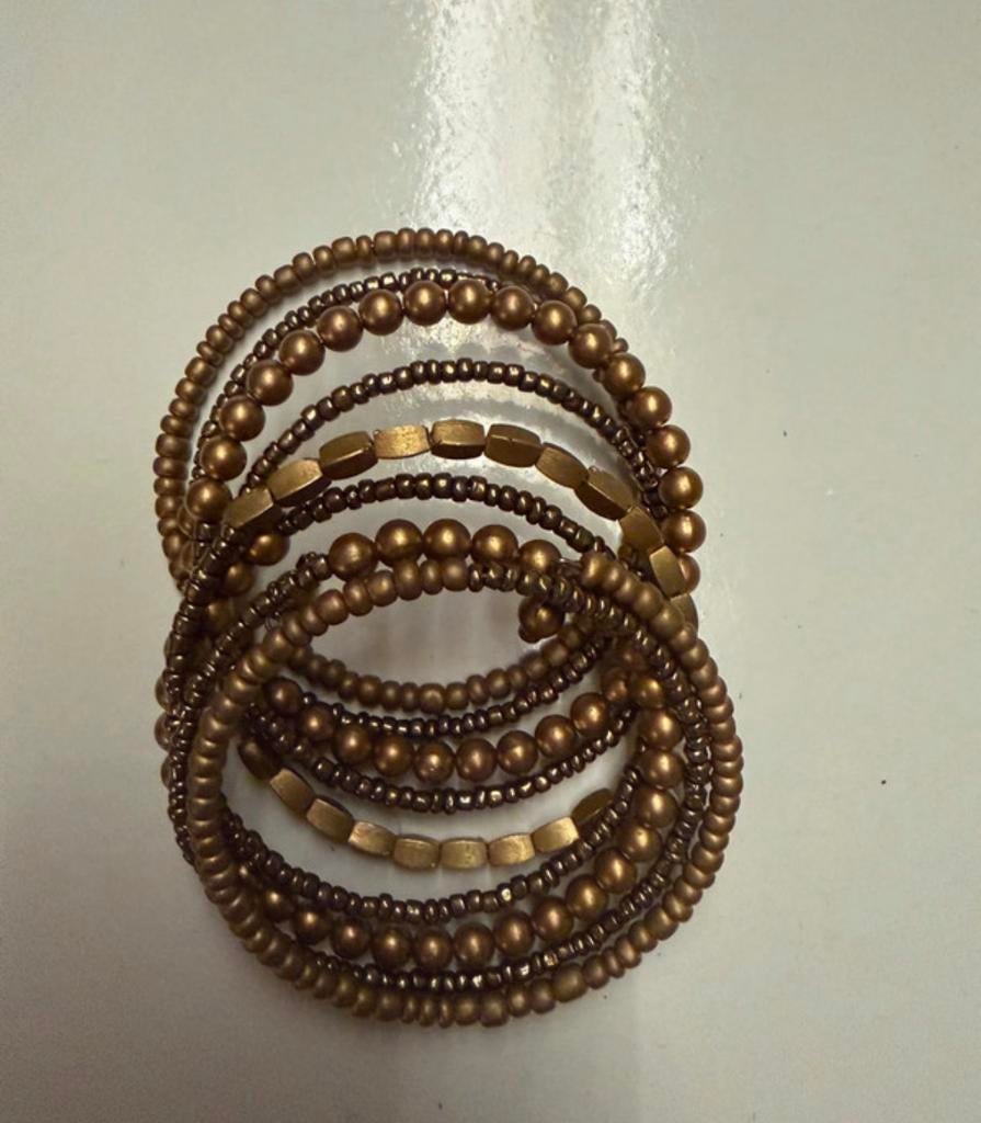 Indiase kralen wikkelarmband, Overige materialen, Gebruikt, Ophalen of Verzenden, Met bedels of kralen