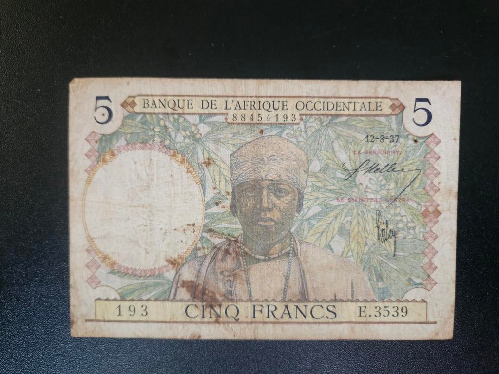 Frans West Afrika pick 21 1937       2, Ophalen of Verzenden, Overige landen, Los biljet