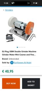 Mini Dubbele Slijpmachine 100W - Grof en Fijn Slijpen, Ophalen of Verzenden, Nieuw, Minder dan 700 watt, Werkbankslijpmachine