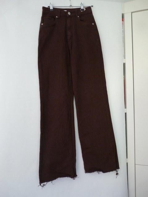 Bruine Jeans 5 pocket , wijde pijp , van VS Miss , mt 34, Overige kleuren, Vs miss, Ophalen of Verzenden, Zo goed als nieuw