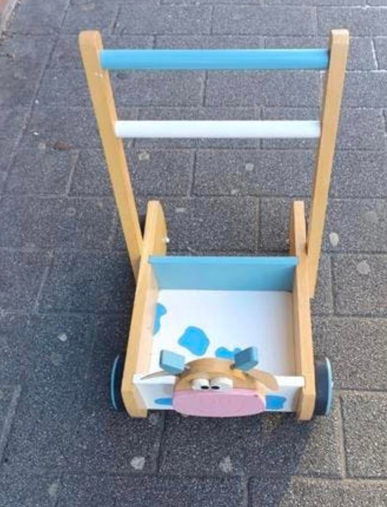 Houten loopwagen koe - ideaal voor de eerste stapjes, Ophalen of Verzenden, Gebruikt, Duw- of Trekspeelgoed