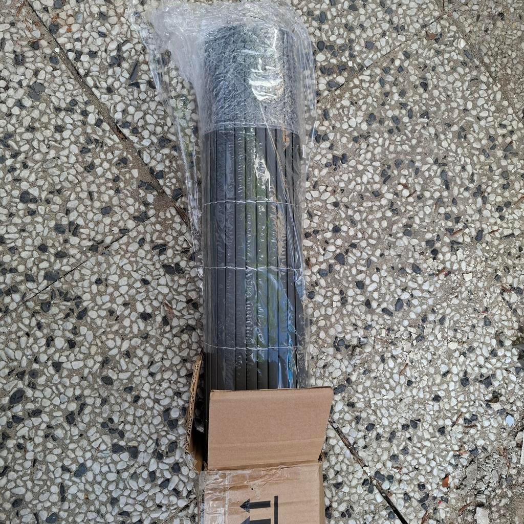 L

vidaXL Tuinafscheiding dubbelzijdig 90x500 cm PVC grijs, Wandtegels, Zo goed als nieuw, Minder dan 5 m², Overige materialen