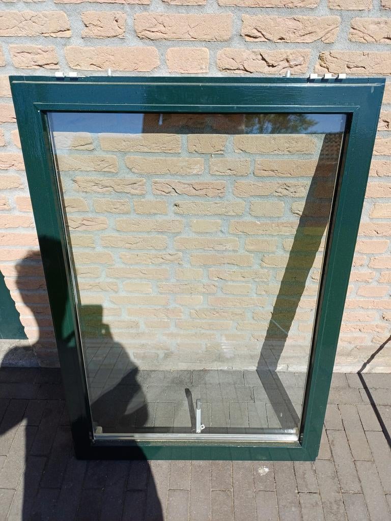 5X Hardhouten raamkozijn met dubbelglas, Ophalen, Gevelraam of Ruit, Gebruikt, 80 tot 120 cm