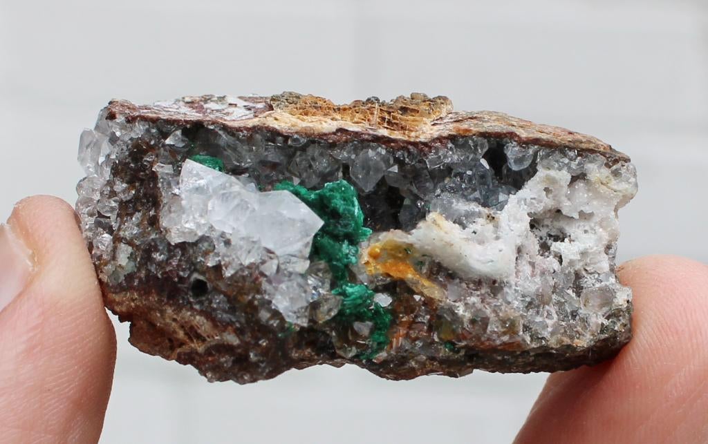 MALACHIET en KWARTS uit KOLWEZI in CONGO, Ophalen of Verzenden, Mineraal