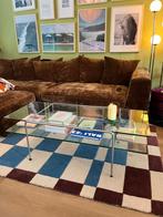 Gispen stijl glazen salontafel, Ophalen, Gebruikt, 100 tot 150 cm, 50 tot 100 cm