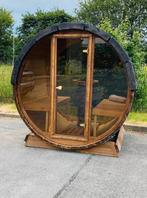 Luxe Barrelsauna met Glasfront & Harvia Elektrische Kachel, Ophalen of Verzenden, Zo goed als nieuw, Fins of Traditioneel, Complete sauna