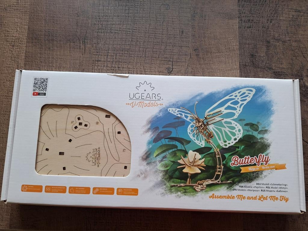 Bouwmodel Ugears Butterfly / vlinder, Hobby en Vrije tijd, Ophalen of Verzenden, Nieuw