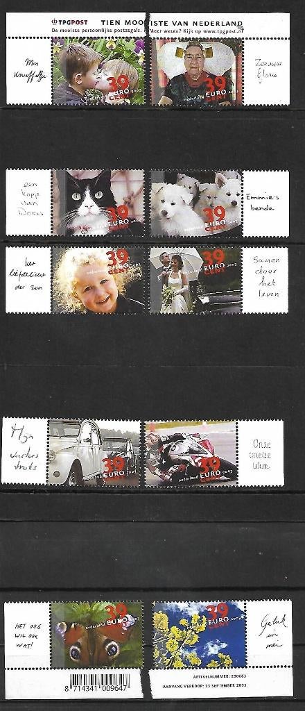 Nederland 2199 t/m 2208, Ophalen of Verzenden, Na 1940, Postfris