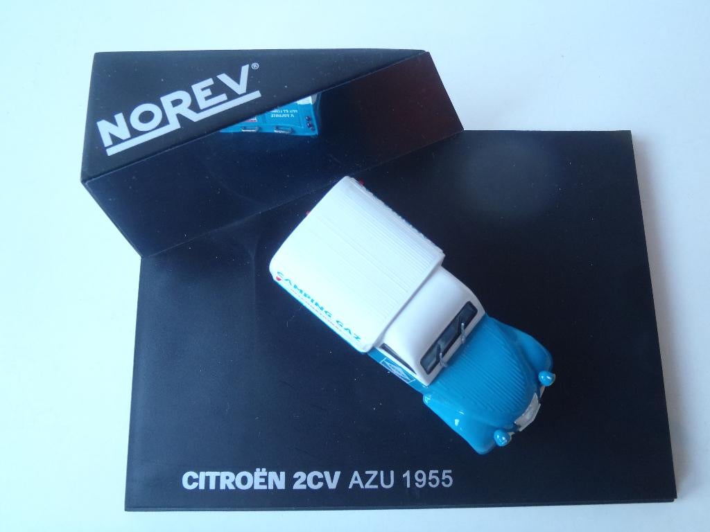 Miniature Norev 1/43 - Citroën 2CV AZU Camping Gaz 1955, Occasion Boîte