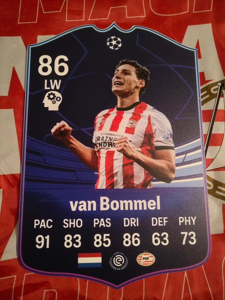 Voetbalkaartje (37cmx25cm) - Van Bommel / PSV, Verzamelen, Ophalen, Zo goed als nieuw, PSV, Poster, Plaatje of Sticker