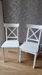 Witte houten INGOLF eetkamerstoelen van ikea, Huis en Inrichting, Stoelen, Ophalen, Twee, Wit, Zo goed als nieuw
