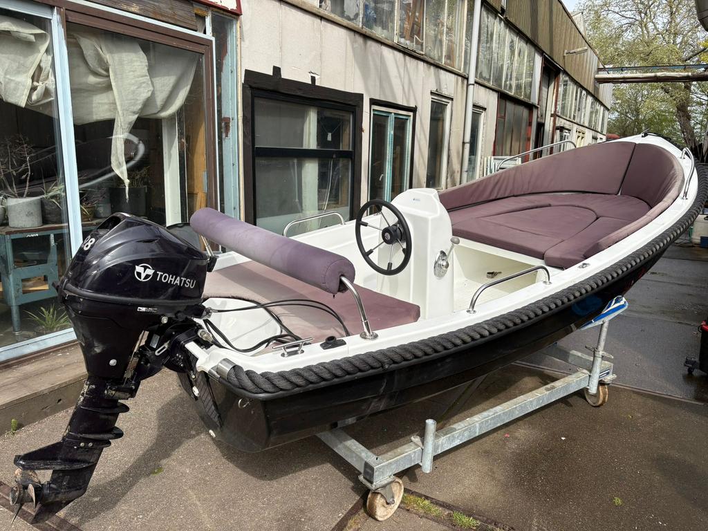 Sloep 4.20 (2021) met zonnedek en Tohatsu 9.8 pk - vaarklaar, Ophalen, Tot 10 pk, Gansza-yacht, Geen