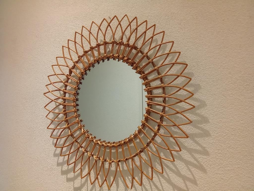 Rotan Spiegel, Ophalen, Minder dan 50 cm, Gebruikt, Rond