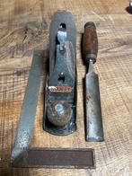 Stanley schaaf, beitel en winkelhaak, Ophalen of Verzenden, Gebruikt