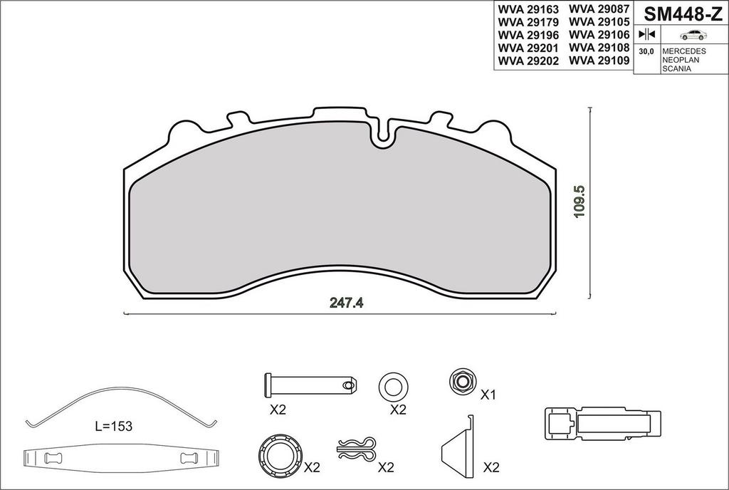 DAF CF 85 2001.01 / / - now | Brake Pads, Auto-onderdelen, Vrachtwagen-onderdelen, -, -, Nieuw, Remmen en Aandrijving