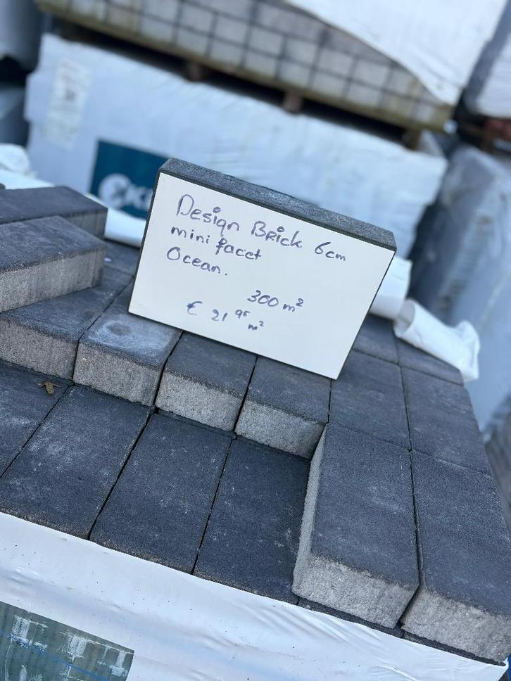 Design brick 6 cm mini facet ocean, Tuin en Terras, Tegels en Klinkers, Nieuw, Overige typen, Beton, 10 m² of meer, Ophalen of Verzenden