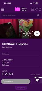 Kor Hoebe 27-6 in Venlo, Tickets en Kaartjes, Twee personen, Maart