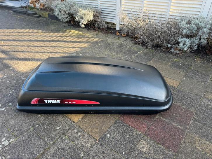 ZWARTE THULE Polar 200 dakkoffer / skibox, Auto diversen, Dakkoffers, Zo goed als nieuw, Ophalen