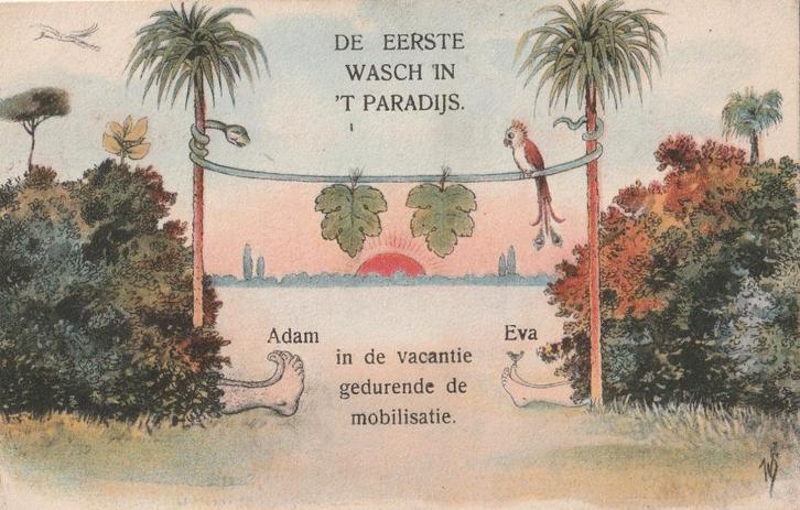 ADAM EN EVA PARADIJS TEKN WS BEGIN1900 ZEER MOOI KAART Kl643, Verzamelen, Ansichtkaarten | Themakaarten, Gelopen, 1920 tot 1940