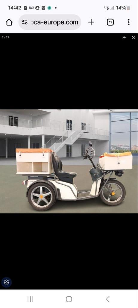 Witte driewieler scooter met oranje bakken, Ophalen of Verzenden