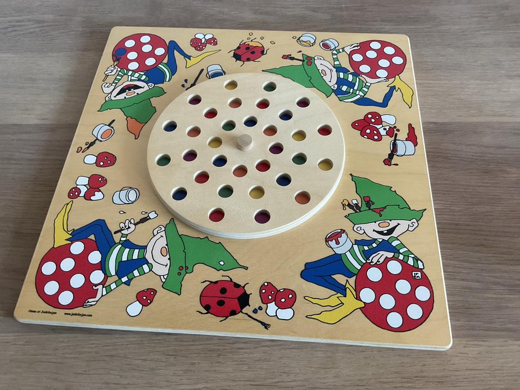 Janbibejan Paddenstoelen Kleuren Puzzel Spel, Ophalen of Verzenden, Zo goed als nieuw, Puzzelen