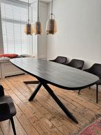 Zwarte eettafel 240cm Deens ovaal, Gebruikt, 100 tot 150 cm, 200 cm of meer, Vijf personen of meer