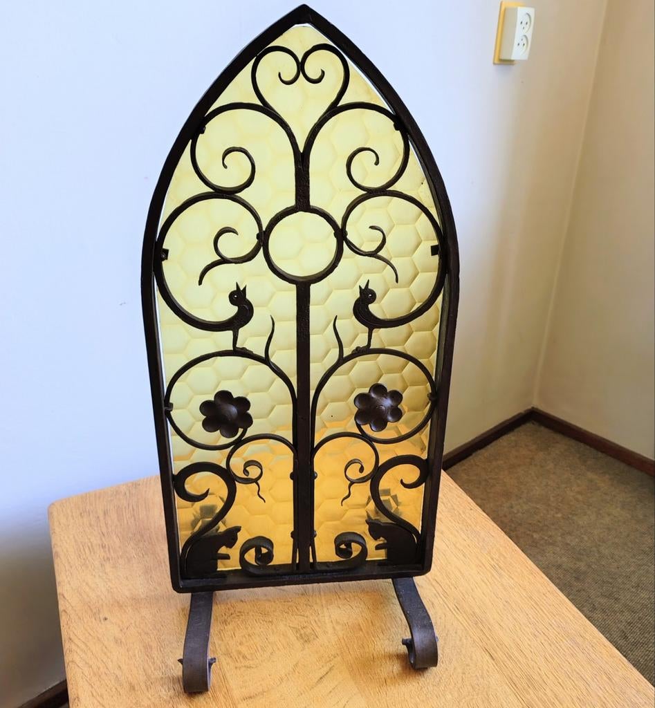 Vintage smeedijzeren haardscherm, Ophalen