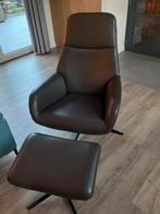 Montel Lederen Relaxfauteuil met Voetenbank - Draaibaar, Ophalen, Gebruikt, Leer, 75 tot 100 cm