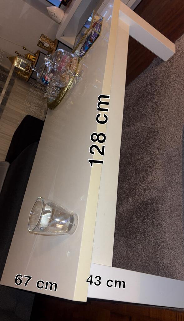 Witte hoogglans salontafel, Ophalen, 100 tot 150 cm, 50 tot 100 cm, Zo goed als nieuw