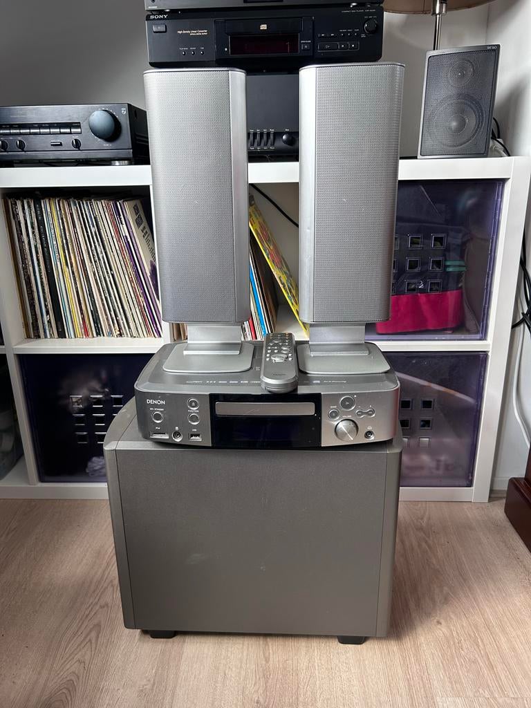 Denon S-301 stereo set met speakers en afstandsbediening, Audio, Tv en Foto, Stereo-sets, Gebruikt, Denon, Ophalen of Verzenden