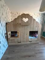 Vogelhuisbed /Steigerhouten stapelbed/huisjesbed, Ophalen, Zo goed als nieuw, Stapelbed