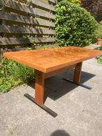 Grote notenhout fineer koffietafel, Huis en Inrichting, Tafels | Salontafels, Mid century vintage, Gebruikt, 50 tot 100 cm, 100 tot 150 cm