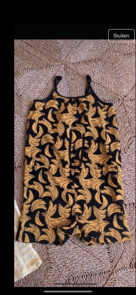 Leuke zomerse jumpsuit met bananenprint, maat 152, Kinderen en Baby's, Kinderkleding | Maat 152, Ophalen of Verzenden, Zo goed als nieuw