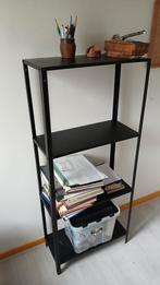 Zwarte stellingkast 1,40 mtr hoog, Ophalen, Met plank(en), Gebruikt, 100 tot 150 cm