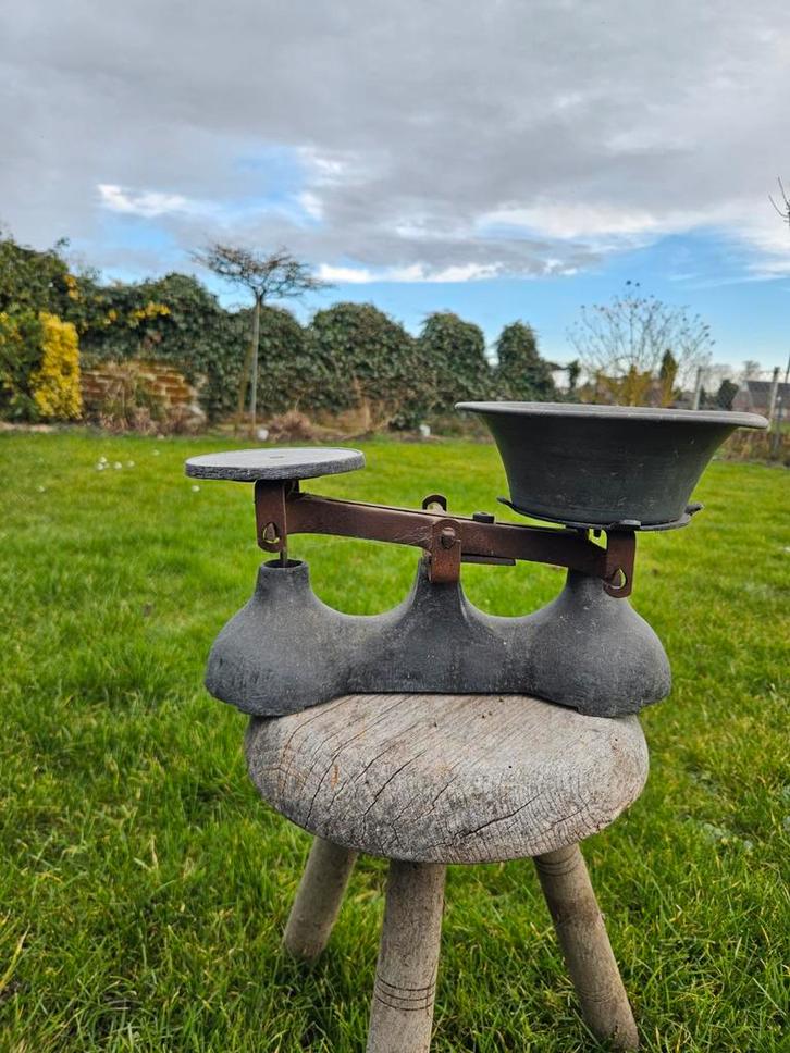 Vintage Engelse Gietijzeren Balansweegschaal, Antiek en Kunst, Antiek | Gereedschap en Instrumenten, Ophalen of Verzenden