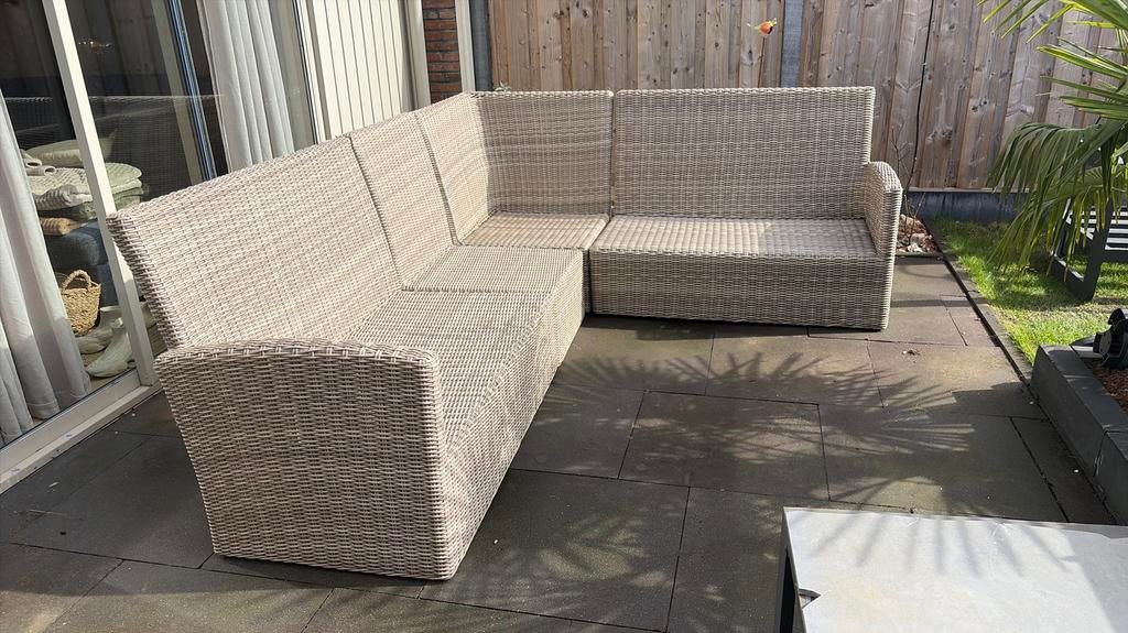 Ruime tuinset met houten tafelblad ‘Oosterik’, Ophalen