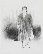 Hans Leijerzapf (1951), 'Lopende vrouw', ets eigendruk , Ophalen of Verzenden