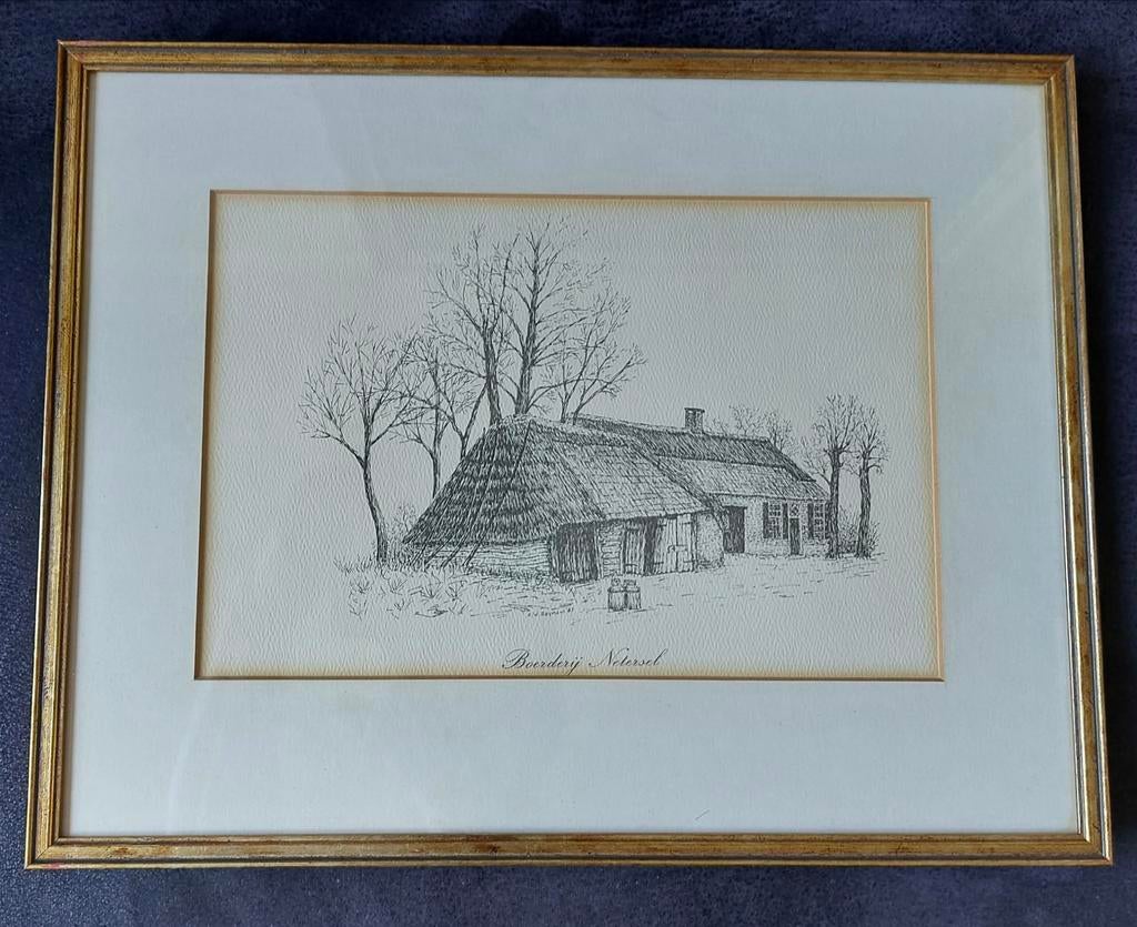Pentekening Boerderij Netersel, Ophalen of Verzenden